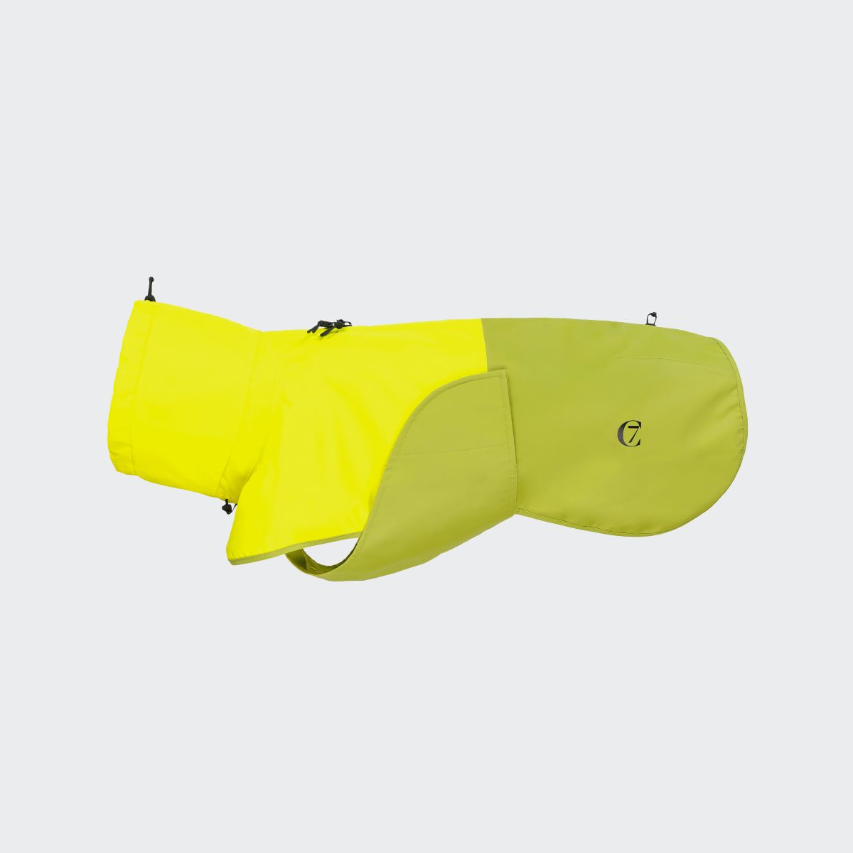 elbhunde cloud7 hunderegenmantel aktiv neongreen light olive