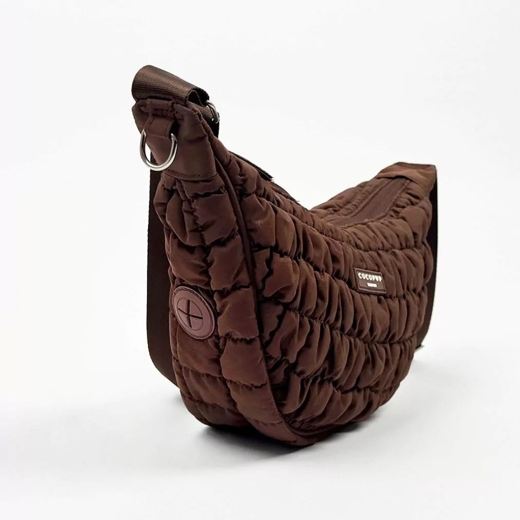 elbhunde cocopup crossbody crescent dog walking bag espresso kotbeutel
