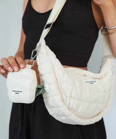 elbhunde cocopup crossbody crescent dog walking bag wolke leckerlibeutel