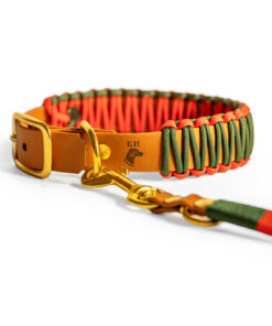 elbhunde biothane paracord halband leine crimson pine