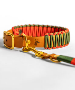 elbhunde biothane paracord halband leine crimson pine