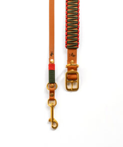 elbhunde biothane paracord halband leine crimson pine set