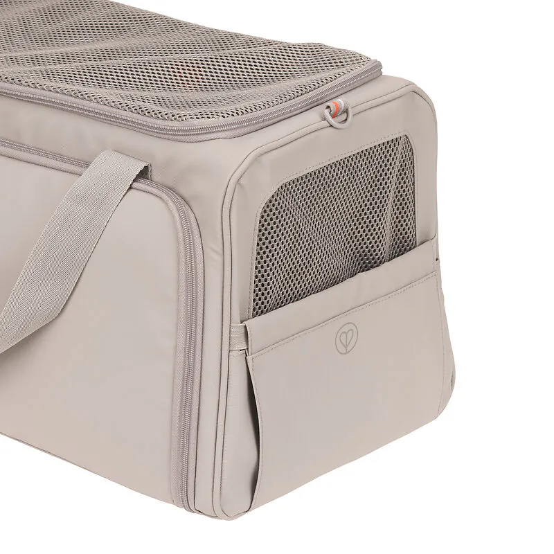 elbhunde palopa hundetragetasche hundereisetasche benno taupe fach