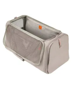 elbhunde palopa hundetragetasche hundereisetasche benno taupe offen